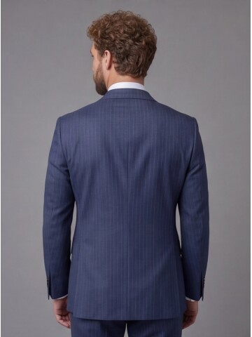 Navy Blue Notch Lapel Comfort Fit Suit