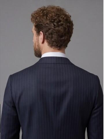 Navy Blue Notch Lapel Comfort Fit Suit