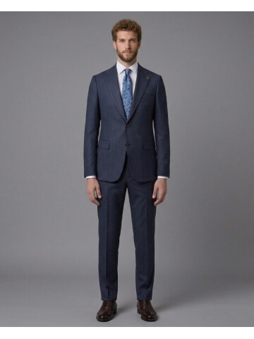 Navy Blue Notch Lapel Comfort Fit Suit