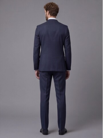 Navy Blue Notch Lapel Comfort Fit Suit