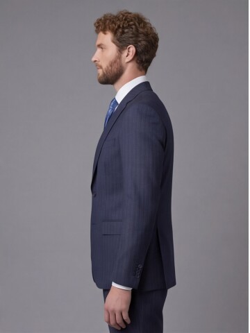 Navy Blue Notch Lapel Comfort Fit Suit
