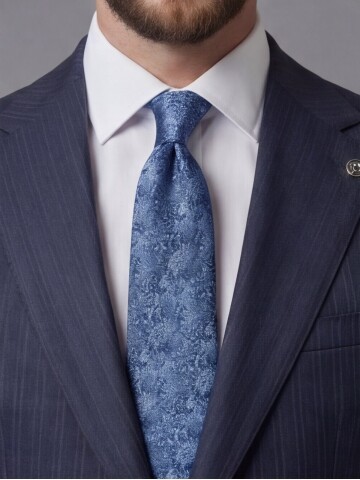 Navy Blue Notch Lapel Comfort Fit Suit