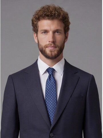 Navy Blue Notch Lapel Comfort Fit Suit