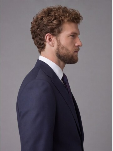 Navy Blue Notch Lapel Comfort Fit Suit