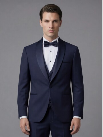 Navy Blue Three-Piece Tuxedo