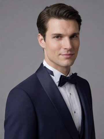 Navy Blue Three-Piece Tuxedo