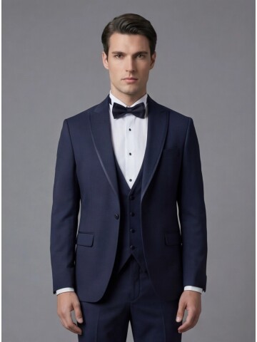 Navy Blue Three-Piece Tuxedo