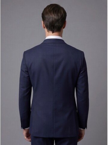 Navy Blue Peak Lapel Double-Breasted Suit