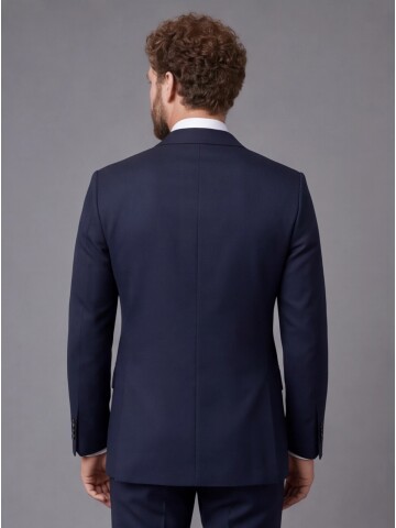 Navy Blue Slim Fit Notch Lapel 2-Button Suit