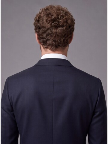 Navy Blue Slim Fit Mono Collar 2-Button Suit