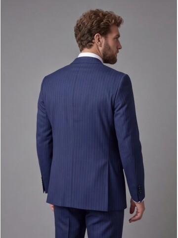 Blue Notch Lapel Comfort Fit Suit