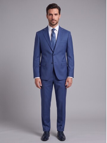 Mavi Mono Yaka Comfort Fit Takım Elbise