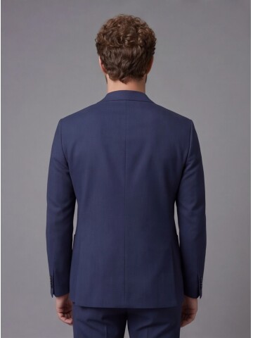 Blue Notch Lapel Comfort Fit Suit with Patch Pockets