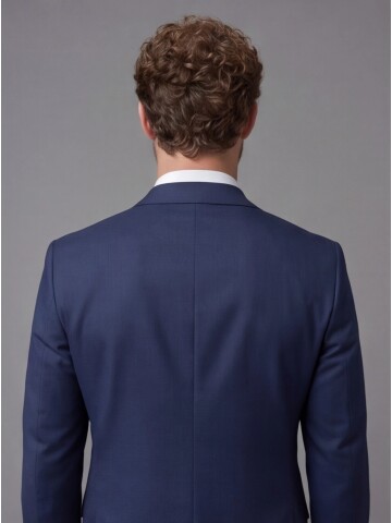 Navy Blue Peak Lapel Comfort Fit Single Button Tuxedo Jacket & Navy Blue Trousers Suit Combination