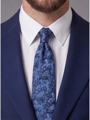 Blue Slim Fit Notch Lapel 2-Button Suit
