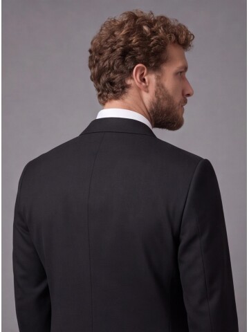 Black Comfort Fit Double-Breasted Suit