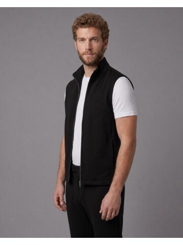 Siyah Gömlek Yaka Fermuarlı Comfort Fit Spor Takım Elbise