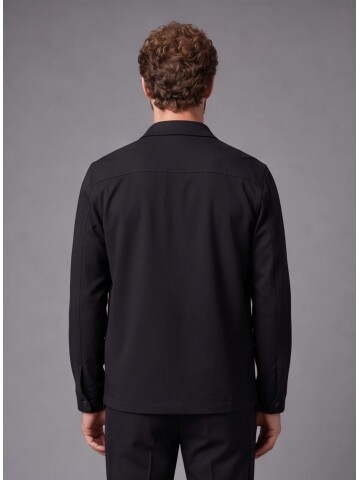 Black Shirt Collar Sport Suit