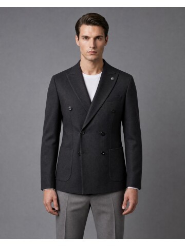 Black Double Breasted Blazer