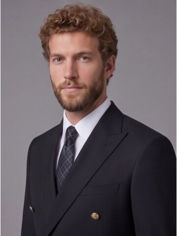 Siyah Kruvaze Sivri Yaka Slim Fit 6 Düğmeli Takım Elbise