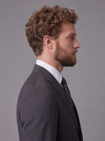 Siyah Mono Yaka Comfort Fit 2 Düğmeli Takım Elbise