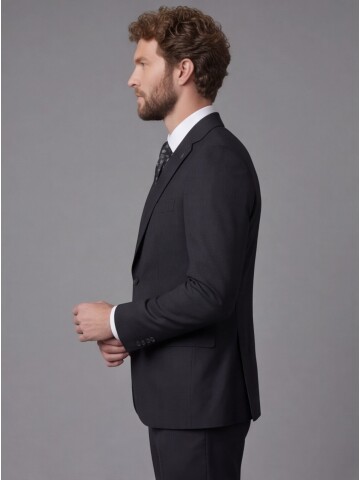 Black Notch Lapel Comfort Fit Suit
