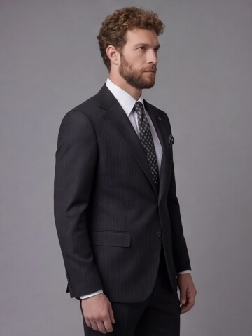 Black Notch Lapel Comfort Fit Suit