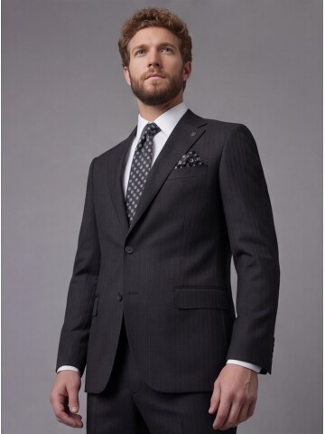 Black Notch Lapel Comfort Fit Suit