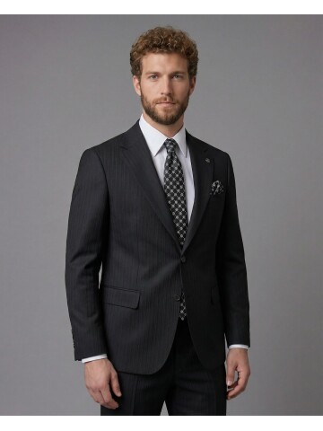 Black Notch Lapel Comfort Fit Suit