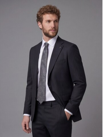 Black Notch Lapel Comfort Fit Suit