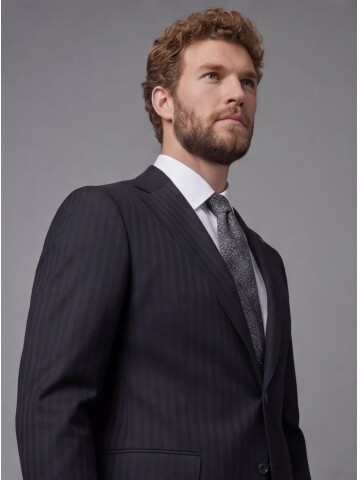 Black Notch Lapel Comfort Fit Suit