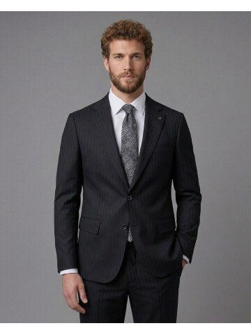 Black Notch Lapel Comfort Fit Suit
