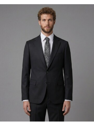 Black Notch Lapel Comfort Fit Suit