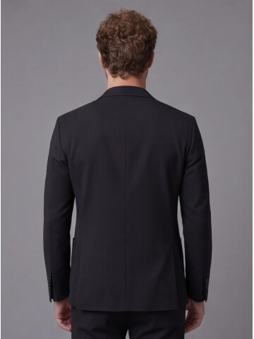 Black Notch Lapel Comfort Fit Suit with Patch Pockets