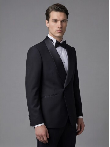 Black Shawl Lapel Double-Breasted Tuxedo