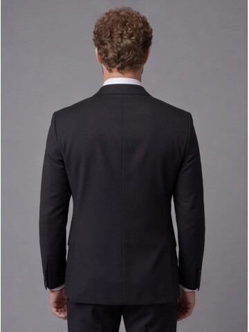 Black Peak Lapel Comfort Fit Mens Suit