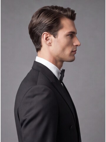 Black Peak Lapel Double-Breasted Slim Fit Tuxedo