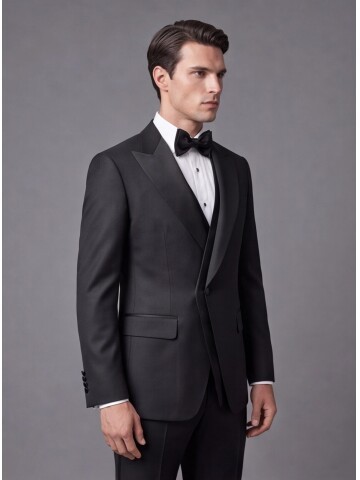 Black Peak Lapel Slim Fit Tuxedo