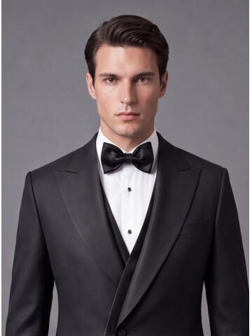 Black Peak Lapel Slim Fit Tuxedo
