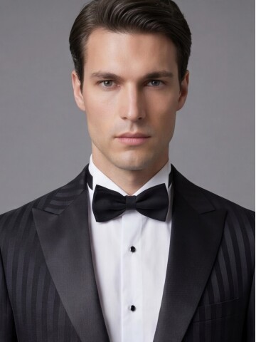 Black Peak Lapel One-Button Slim Fit Tuxedo