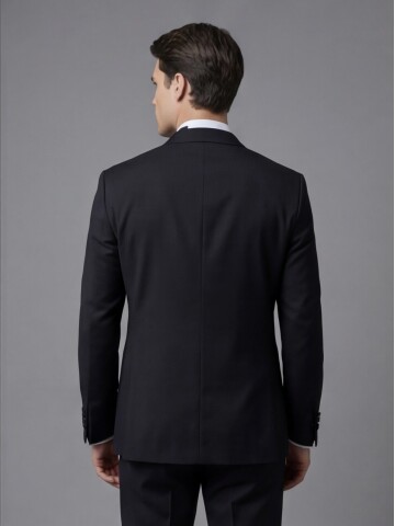 Black Peak Lapel Slim Fit 3-Piece Tuxedo