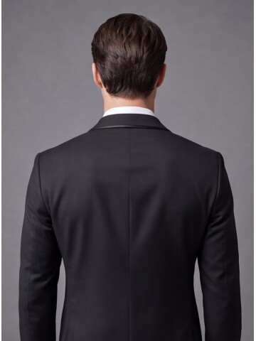 Black Slim Fit Shawl Lapel One Button Tuxedo