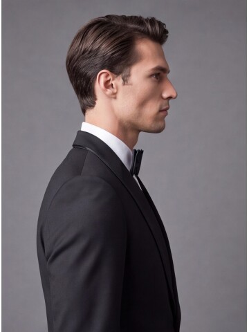Black Slim Fit Shawl Lapel One Button Tuxedo