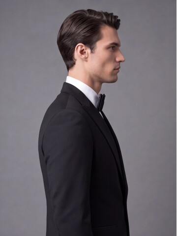 Black Slim Fit Peak Lapel One Button Tuxedo