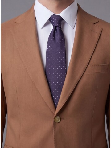 Taba Mono Yaka İki Düğmeli Slim Fit Takım Elbise