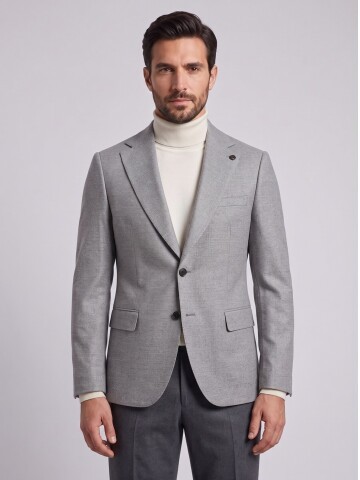 Stone Jacket with Stand Collar and Flap Pockets