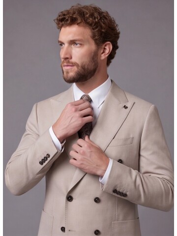 Stone Comfort Fit Double-Breasted Suit