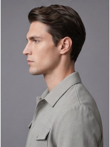 Taş Rengi Gömlek Yaka Safari Cep Comfort Fit Spor Takım