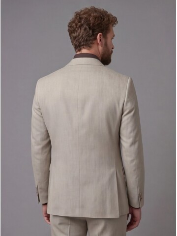 Stone Beige Notch Lapel Comfort Fit Suit