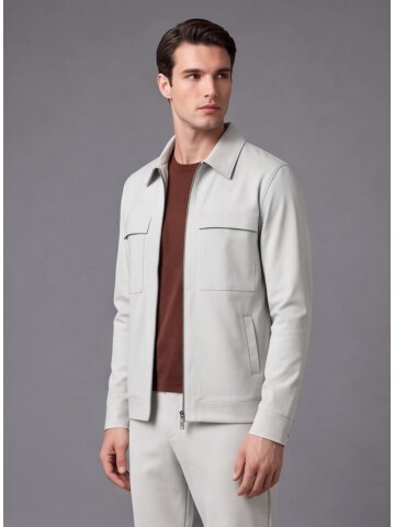 Taş Rengi Safari Cep Comfort Fit Fermuarlı Spor Takım